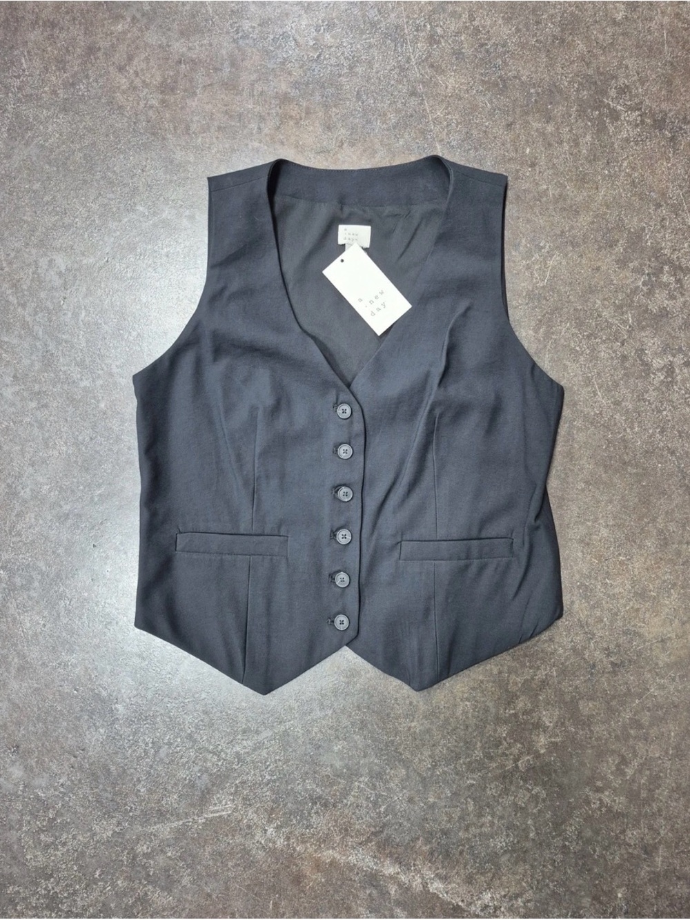 A New Day Tailored Button-Down Vest-NWT